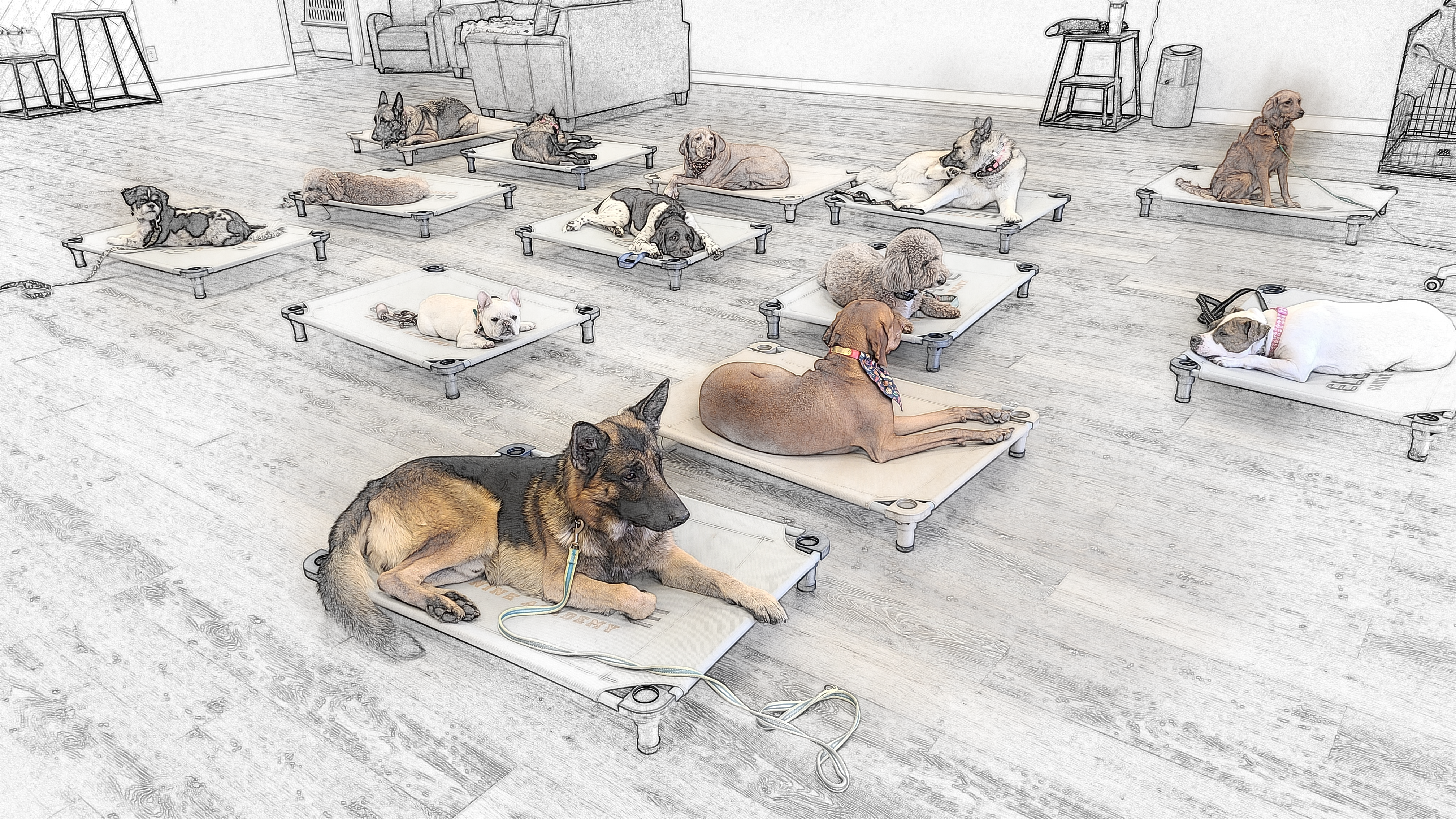 Some of these dogs are reactive or aggressive.  We offer our Day Training program in Olathe Kansas.  We work on obedience, reactivity, aggression, and anxiety through behavior modification.